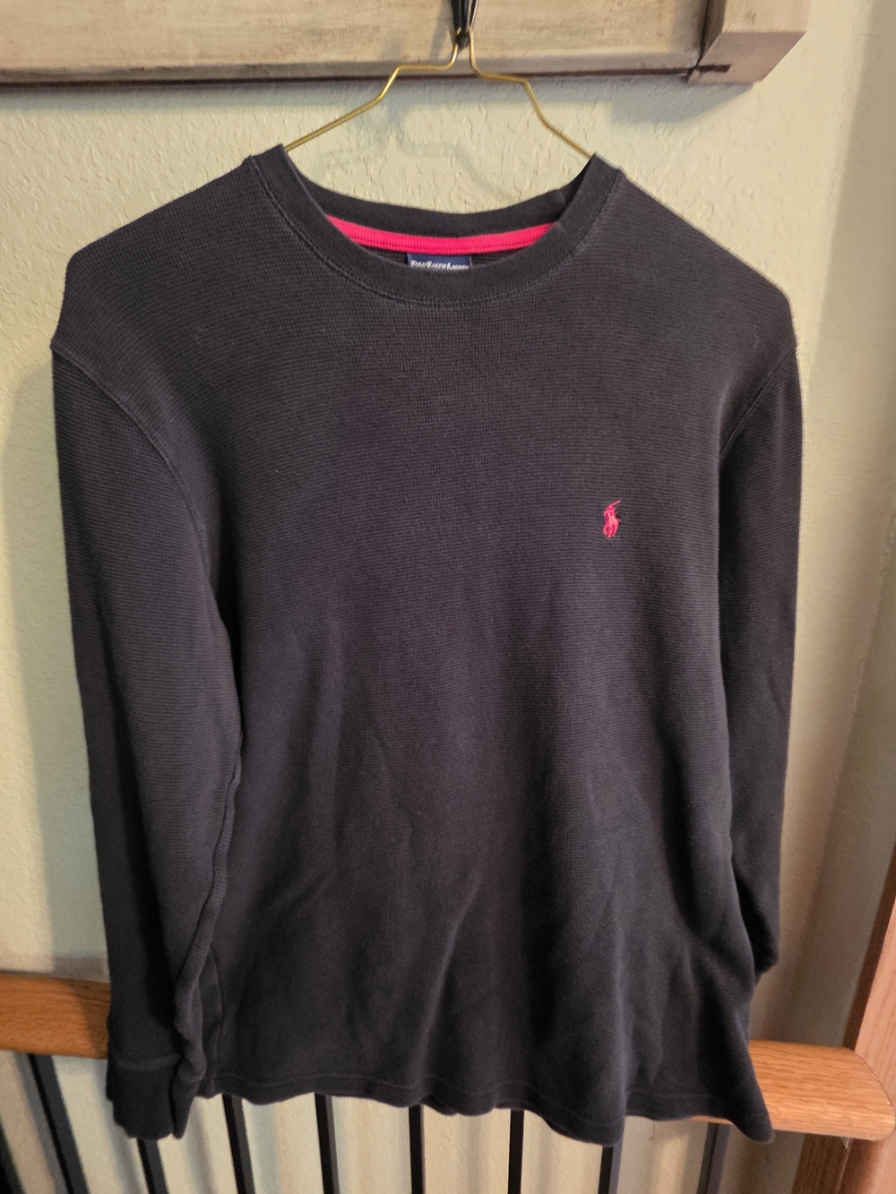 Polo by Ralph Lauren Men’s Black Long Sleeve Crewneck Sleepwear Shirt Sz Md